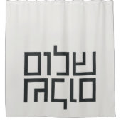 Hebreeuwse Typografie: Shalom Shalom Douchegordijn (Voorkant)