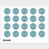 Hebreeuwse verjaardagsmadeliefjes op Ocean Blue St Ronde Sticker (Vel)