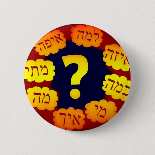 Hebreeuwse vraag ronde button 5,7 cm (Voorkant)