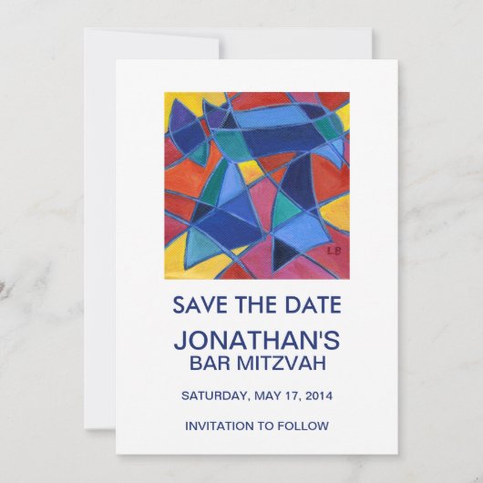 Hebreeuwse woord Chai – Leven Save The Date (Voorkant)