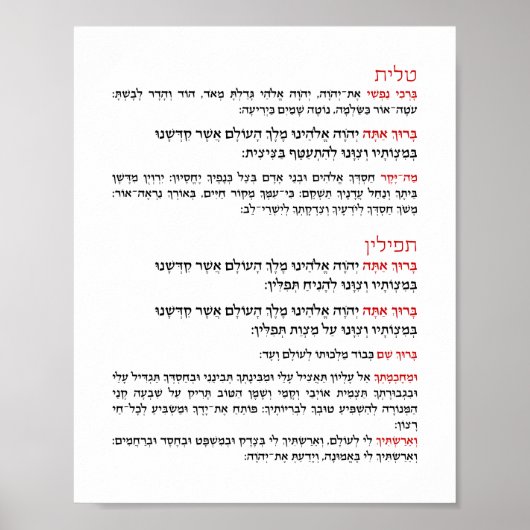 Hebreeuwse zegels voor Tallit en Tefillin Poster (Voorkant)