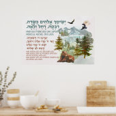 Hebreeuwse Zegen voor Joodse Meisjes Slaapkamer Ba Poster (Keuken)