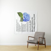 Hebreeuwse zegen voor Shabbat-kaarsen Hydrangea Wandkleed (In Situ (horizontaal))