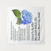 Hebreeuwse zegen voor Shabbatkaarsen Hydrangea Wandkleed (Voorkant (horizontaal))