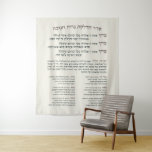 Hebreeuwse zegeningen die de Menorah Maoz Tzur ver Wandkleed<br><div class="desc">Hebreeuwse zegeningen voor het aansteken van de Chanoekiya (Menora) met Hanerot Halalu en Maoz Tzur.</div>