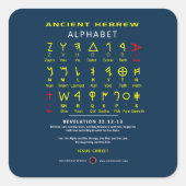 Hebrew Alefbet Vierkante Sticker (Voorkant)