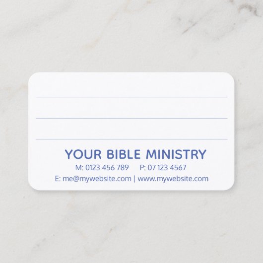 Hebrew Aleph Tav Blue Visitekaartje (Achterkant)