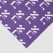 Hebrew Aleph Tav White over koninklijk Paars Tissuepapier (Detail)