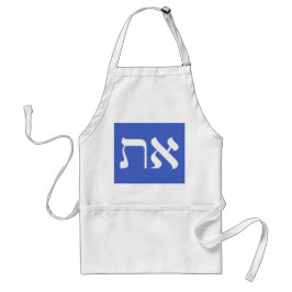 Hebrew Aleph Tav White Standaard Schort