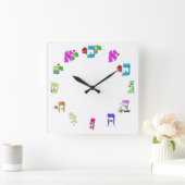 Hebrew alfabet clock vierkante klok (Huis)