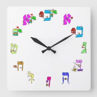Hebrew alfabet clock vierkante klok