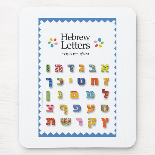hebrew Alphabet Muismat (Voorkant)