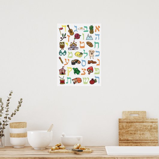 Hebrew Alphabet Poster (Keuken)