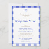 Hebrew Baby Boy Naming Ceremony Jewish Blue Kaart (Voorkant)