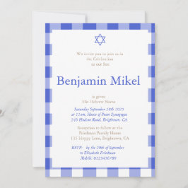 Hebrew Baby Boy Naming Ceremony Jewish Blue Kaart