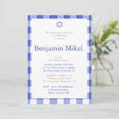 Hebrew Baby Boy Naming Ceremony Jewish Blue Kaart (Staand voorkant)