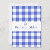 Hebrew Baby Boy Naming Ceremony Jewish Blue Kaart (Achterkant)