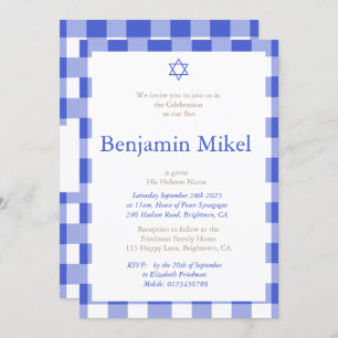 Hebrew Baby Boy Naming Ceremony Jewish Blue Kaart