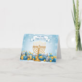 Hebrew Blessings Menorah Hanukkah Card  Bedankkaart (Voorkant)