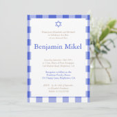 Hebrew Brit Milah Baby Boy Jewish Blue Kaart (Staand voorkant)