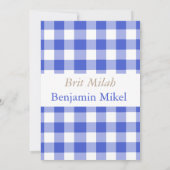Hebrew Brit Milah Baby Boy Jewish Blue Kaart (Achterkant)
