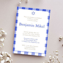 Hebrew Brit Milah Baby Boy Jewish Blue Kaart