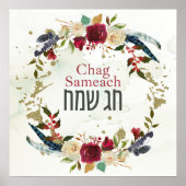 Hebrew Chag Sameach - Happy Jewish Feestdagen Poster (Voorkant)
