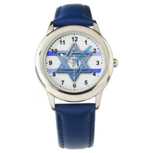 Hebrew Chai Jewish Star van David Horloge