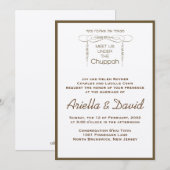 Hebrew Chuppah Jewish Wedding Invitation leaf Kaart (Voorkant / Achterkant)