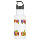 HEBREW Gepersonaliseerd Mooie Bloemen Waterfles (Achterkant)