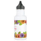 HEBREW Gepersonaliseerd Mooie Bloemen Waterfles (Rechts)