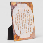 Hebrew Hanukkah Blessings Tabletop w Easel Fotoplaat (Zijkant)