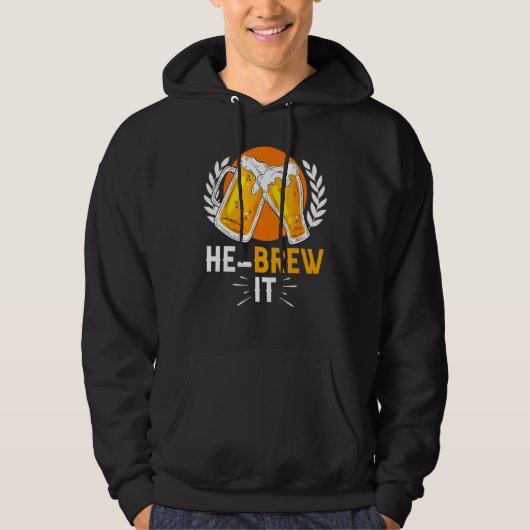 Hebrew Jewish Israelite Beer He Brew It Hoodie (Voorkant)