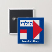 HEBREW JEWS voor Hillary Clinton 2016 president pi Vierkante Button 5,1 Cm (Voorkant /achterkant)