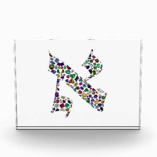 Hebrew Letter ALEF made with Gemstones Fotoblokken (Voorkant)