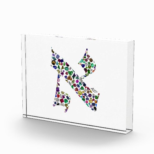 Hebrew Letter ALEF made with Gemstones Fotoblokken (Rechts)