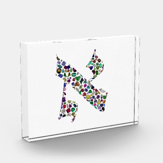 Hebrew Letter ALEF made with Gemstones Fotoblokken (Links)