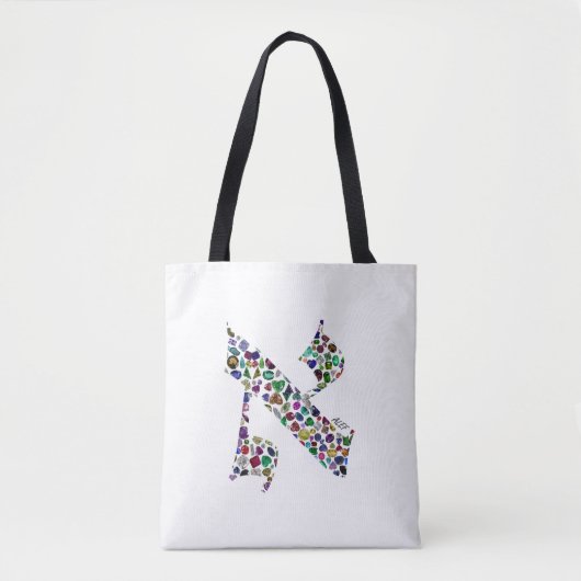 Hebrew Letter ALEF made with Gemstones Tote Bag (Voorkant)