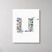 Hebrew Letter BET made with Gemstones Canvas Afdruk (Voorkant)