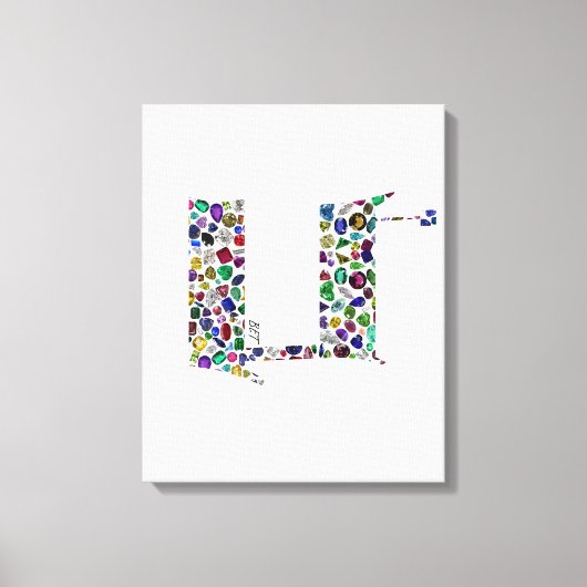 Hebrew Letter BET made with Gemstones Canvas Afdruk (Voorkant)