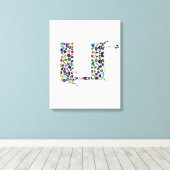 Hebrew Letter BET made with Gemstones Canvas Afdruk (Insitu (Houten vloer))