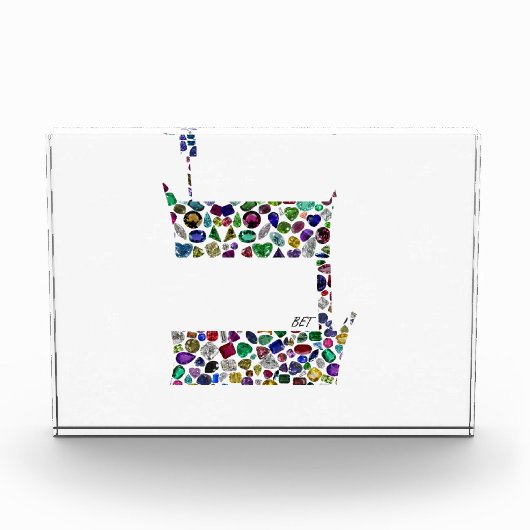 Hebrew Letter BET made with Gemstones Fotoblokken (Voorkant)