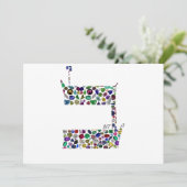 Hebrew Letter BET made with Gemstones Kaart (Staand voorkant)