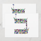 Hebrew Letter BET made with Gemstones Kaart (Voorkant / Achterkant)