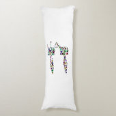 Hebrew Letter 'CHET' made with Diamonds and Gems Lichaamskussen (Voorkant Verticaal)