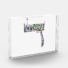 Hebrew Letter DALET made with Gemstones Fotoblokken
