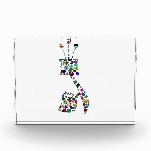 Hebrew Letter GIMMEL made with Gemstones Fotoblokken (Voorkant)