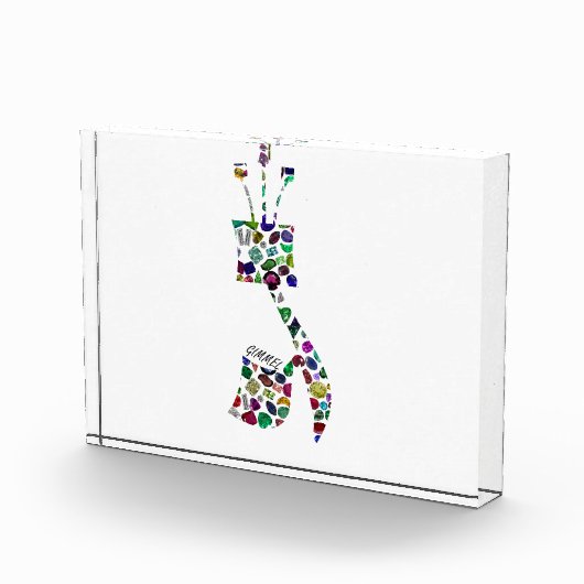 Hebrew Letter GIMMEL made with Gemstones Fotoblokken (Rechts)