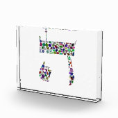 Hebrew Letter HEY made with Gemstones Fotoblokken (Rechts)