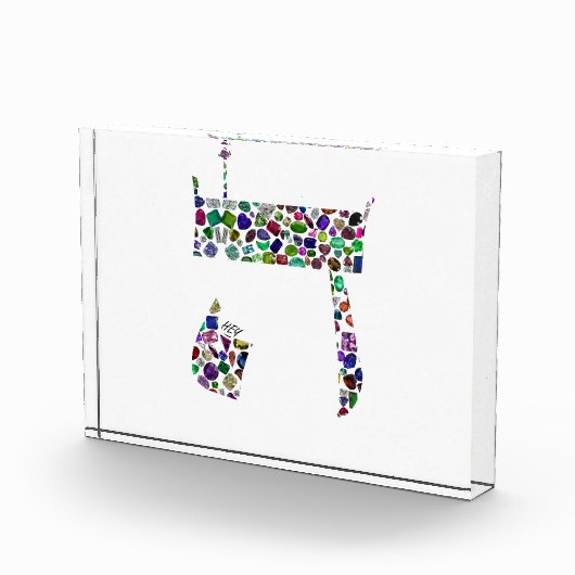Hebrew Letter HEY made with Gemstones Fotoblokken (Rechts)